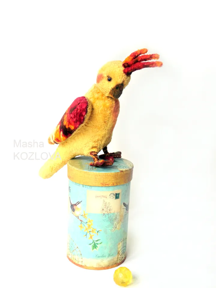 PDF Sewing Pattern 12" Parrot/ parakeet bird pattern popinjay/ artist teddy bear friend cockatoo bird sewing instruction