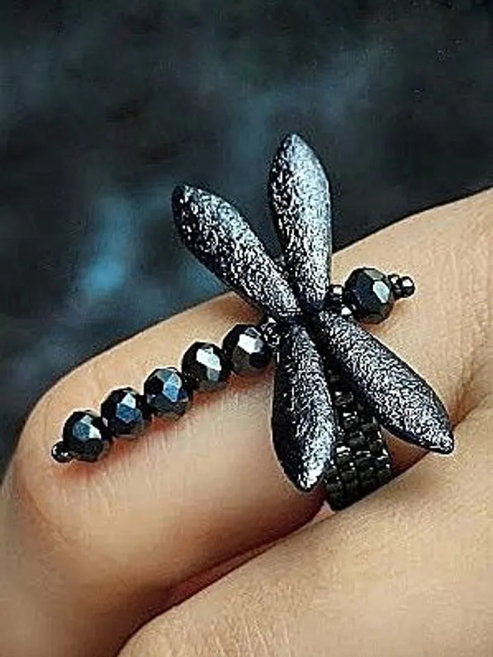PDF tutorial - Beaded Dragonfly ring