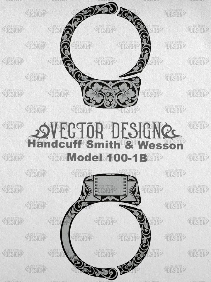 VECTOR DESIGN Handcuff Smith & Wesson Model 100-1B Scrollwork 2