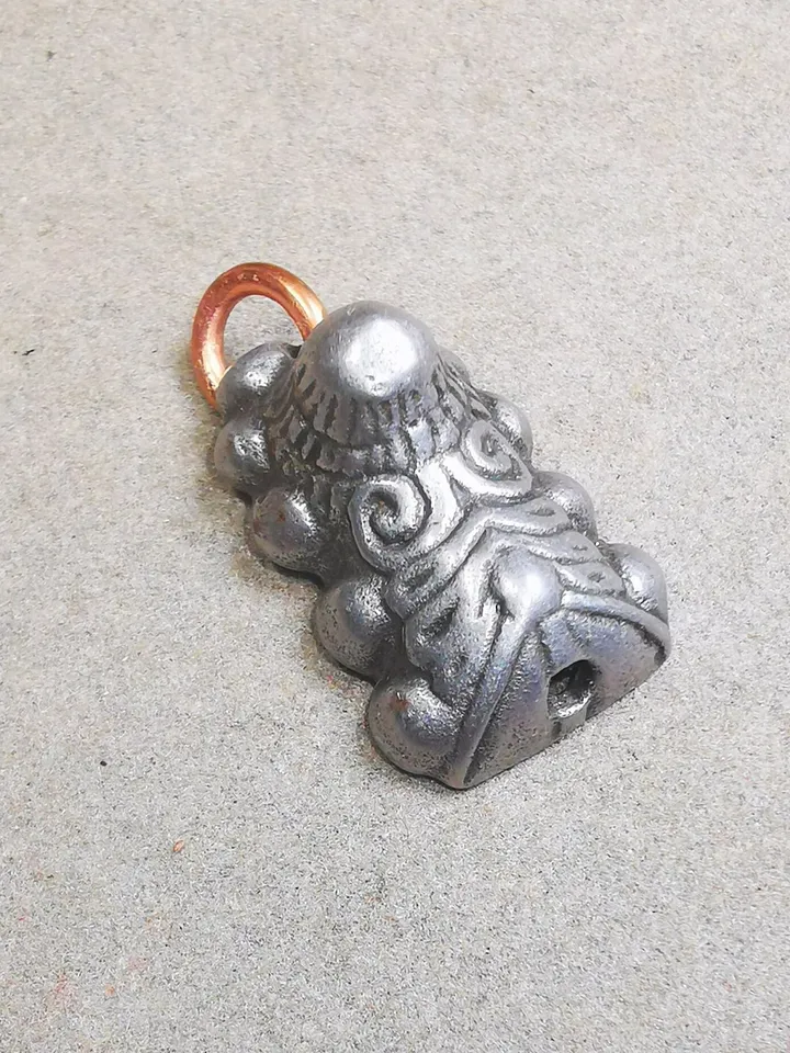 Gandhanra Handmade Tibetan Mala Pendant,Snow Lion Amulet for Prayer Beads,Bag Hanging,0.9&quot; × 0.6&quot;