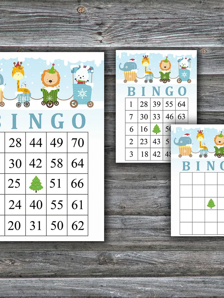 Animals train bingo game card,Christmas bingo game card,Christmas Bingo Printable,Holiday Bingo,INSTANT DOWNLOAD--76