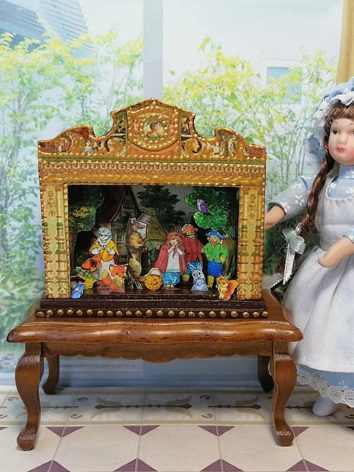 Puppet show. Theater based on the fairy tale Little Red Riding Hood.