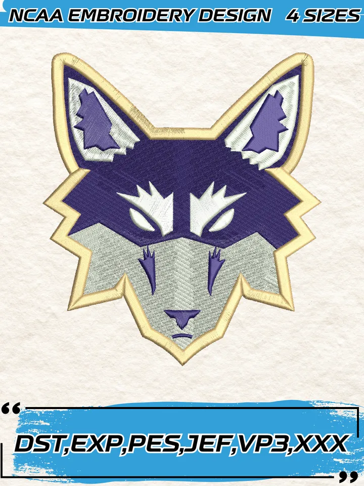 Washington Huskies Mascot Embroidery Designs,NCAA Logo Embroidery Design,Machine Embroidery Design File,4 Sizes, Digital Download