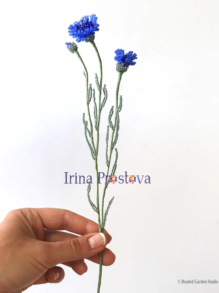 Beaded Flowers pattern |  Cornflower  | Seed bead patterns | Beadwork pattern | Digital Download - PDF