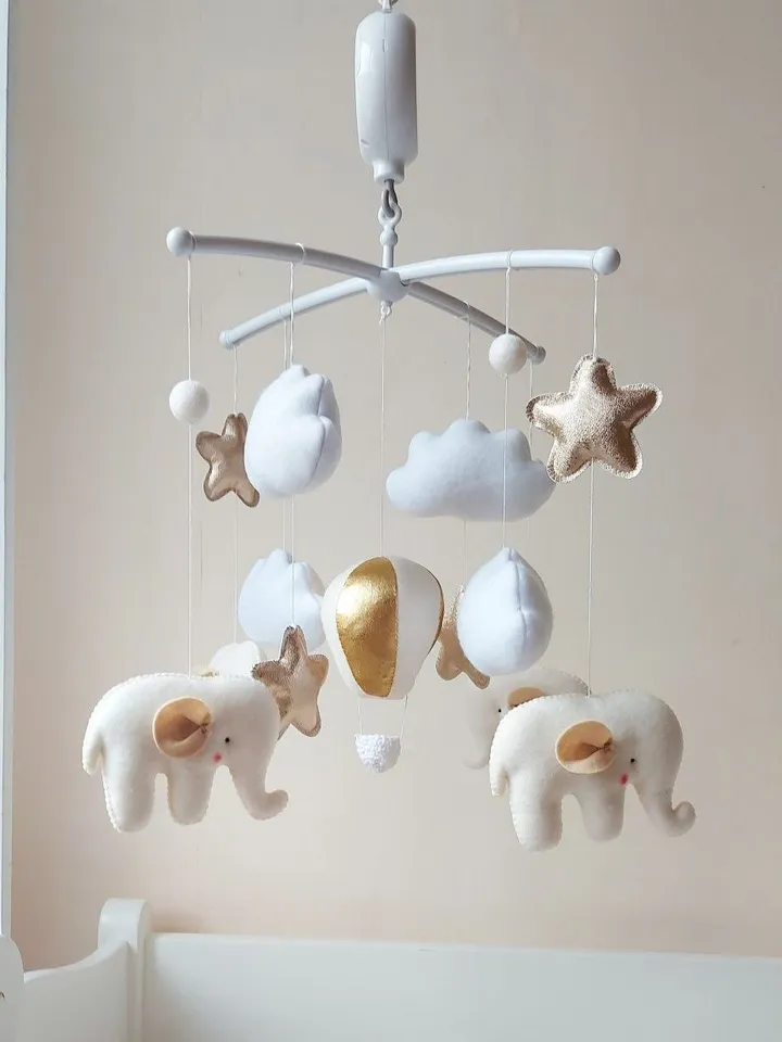 Baby mobile Elephants and hot air balloon Gender Neutral crib toys Baby shower gift