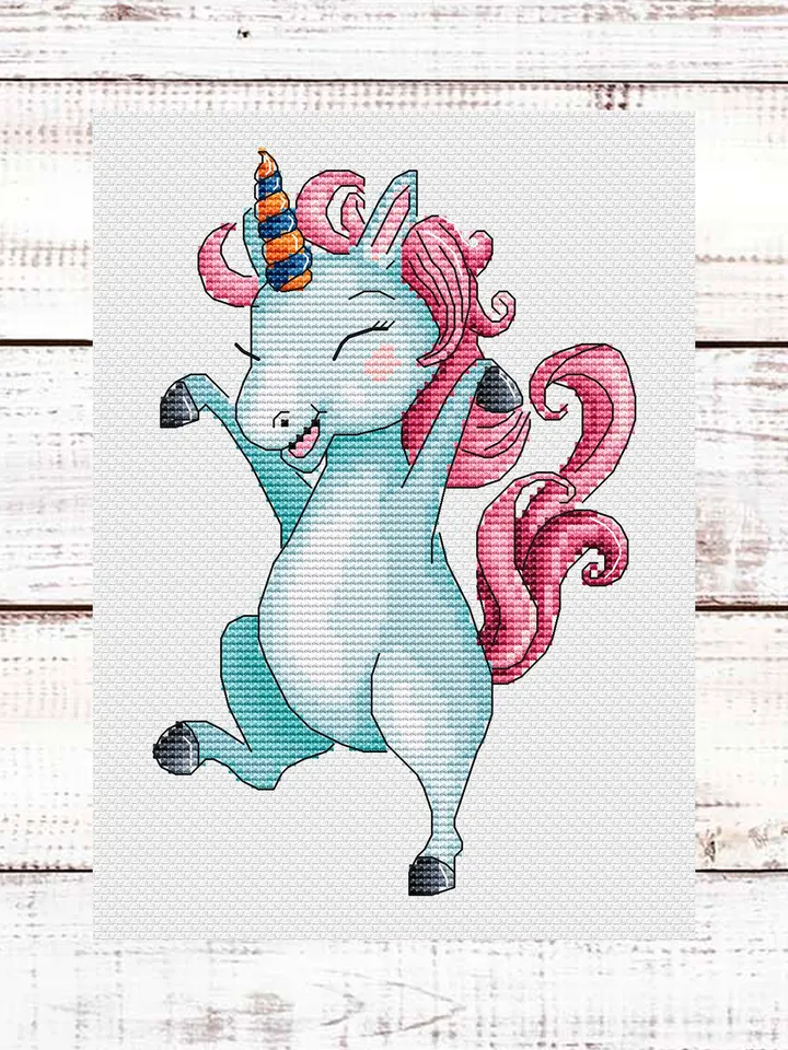 Unicorn embroidery pattern PDF, Rainbow Cross Stitch Unicorn Pattern, Baby Cross Stitch, Fantasy animal cross stitch