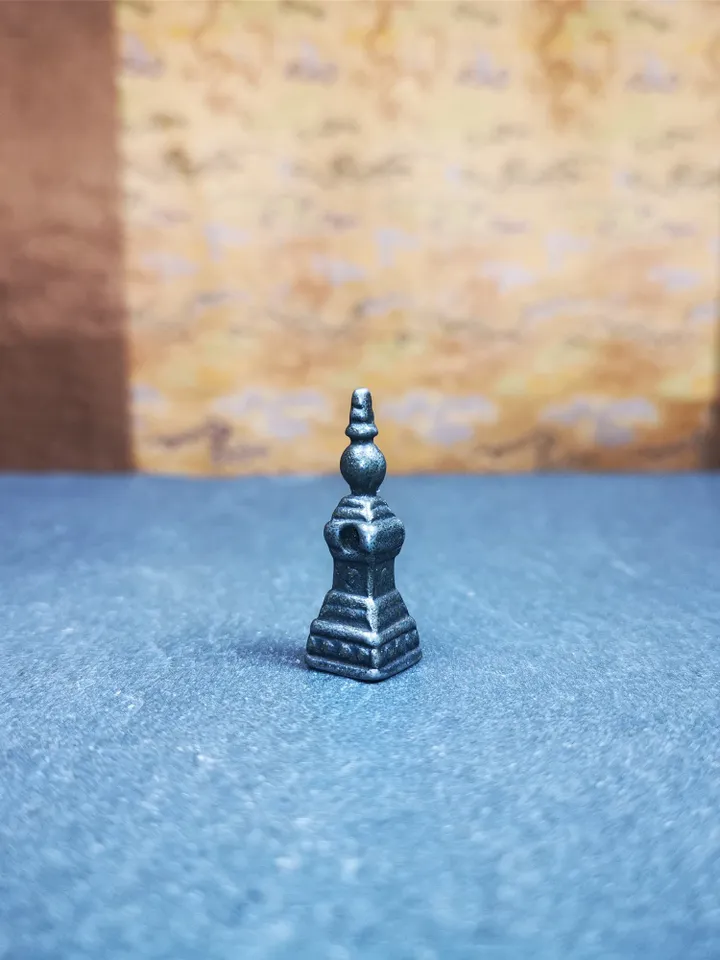 Gandhanra Handmade Tibetan Buddhist Amulet,Stupa,Pagoda,Buddhist Tower Pendant,Made of Cold Iron,1.22 inches