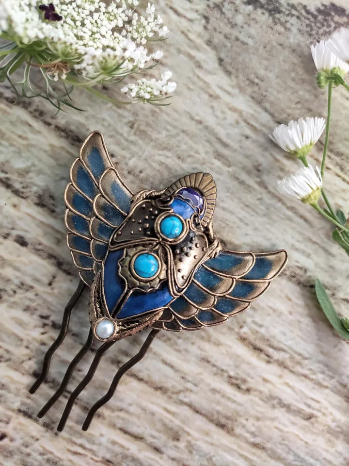 Egyptian Scarab,Hairpin,Hair Winged Scarab Beetle,Hairpin Scarab