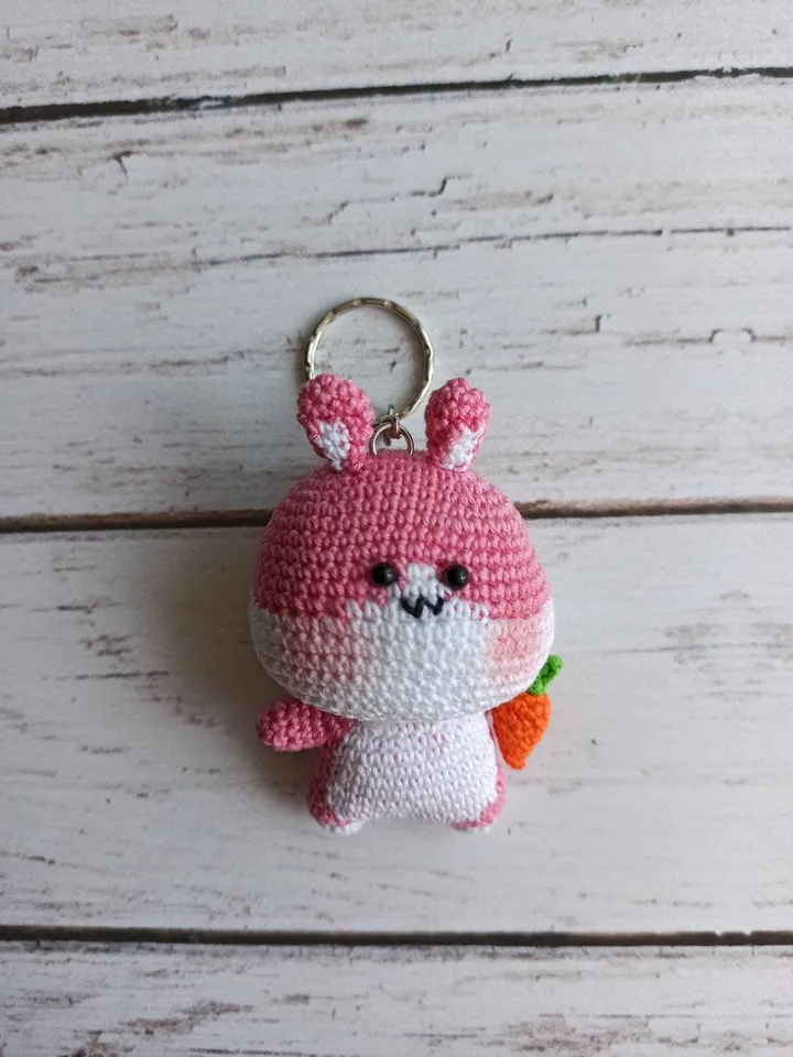Crochet keychain cute bunny, rabbit symbol of the year , bunny Christmas gift