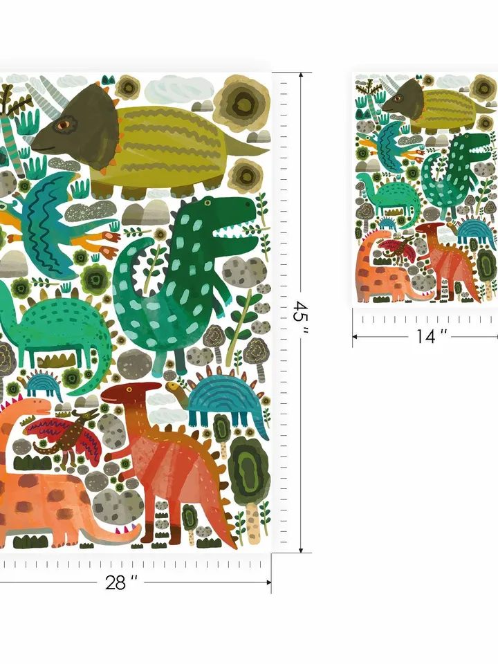 Dinosaurs Wall Decal Scandinavian Jurassic Stickers el20
