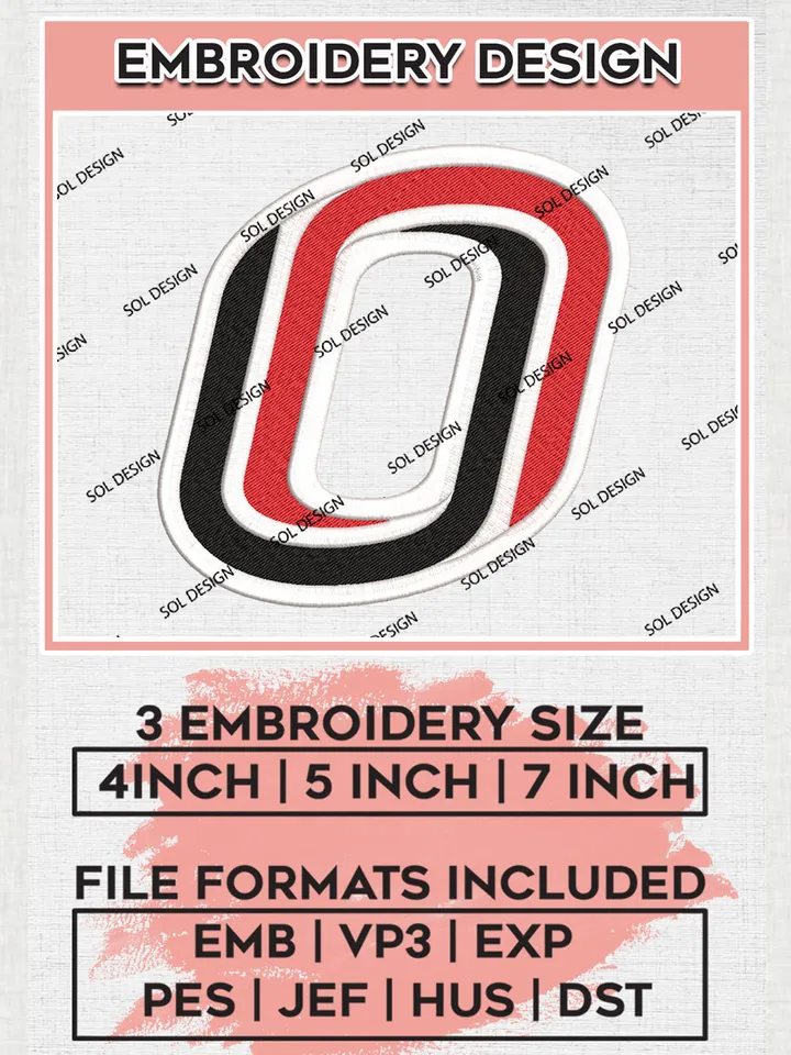 Omaha Mavericks Logo Machine Embroidery Design, NCAA Omaha Mavericks Embroidery Design Design files, NCAA Embroidery Designs, NCAA Machine Embroidery Designs, Digital Download