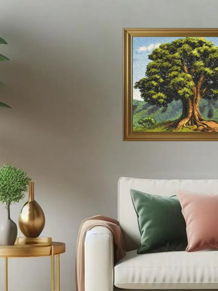 Family tree machine embroidery design for art therapy