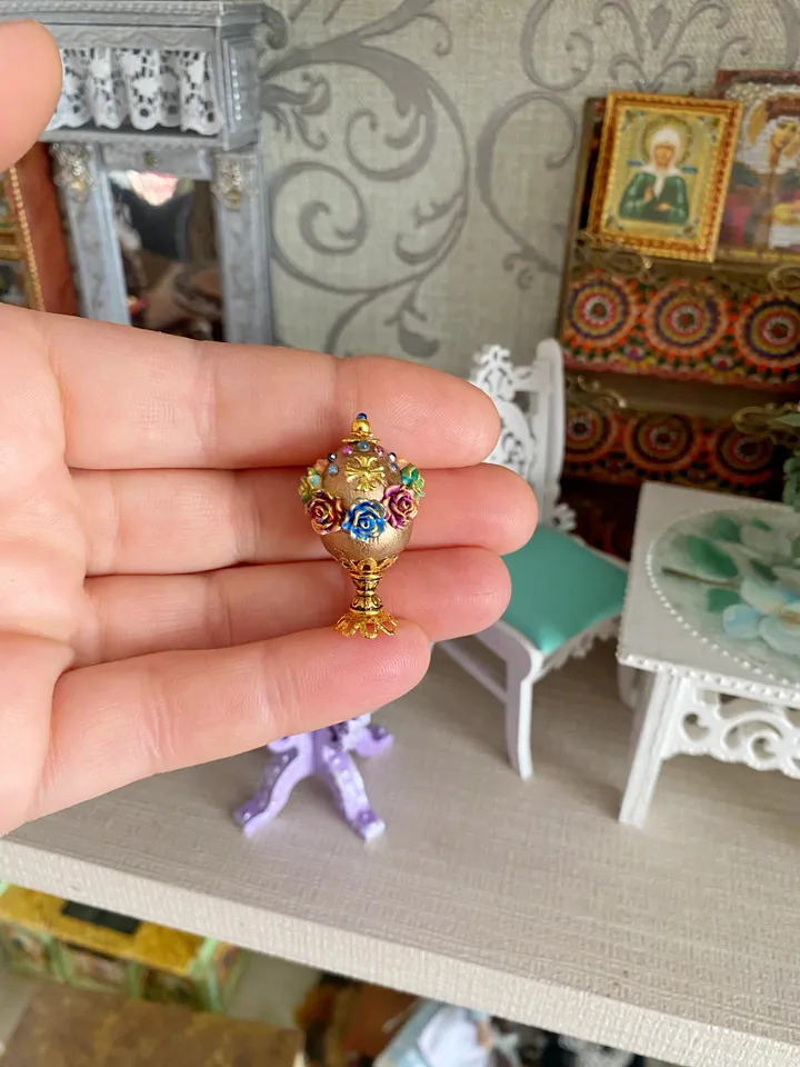 Faberge egg. Easter Egg. Miniature. 1:12.