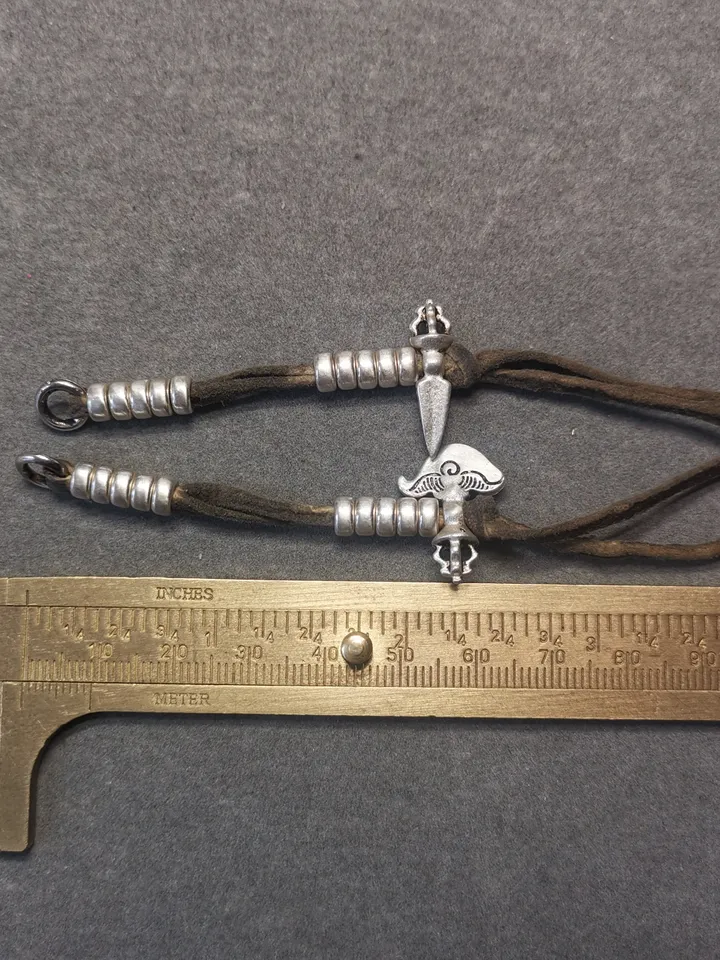 Gandhanra 5mm Silver Tibetan Buddhist Prayer Bead Counters for 6-15mm Mala,with Kila Kartika Pendant