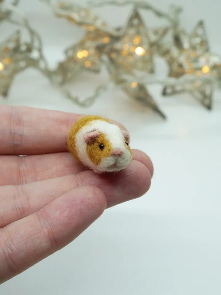 Needle felted guinea pig miniature