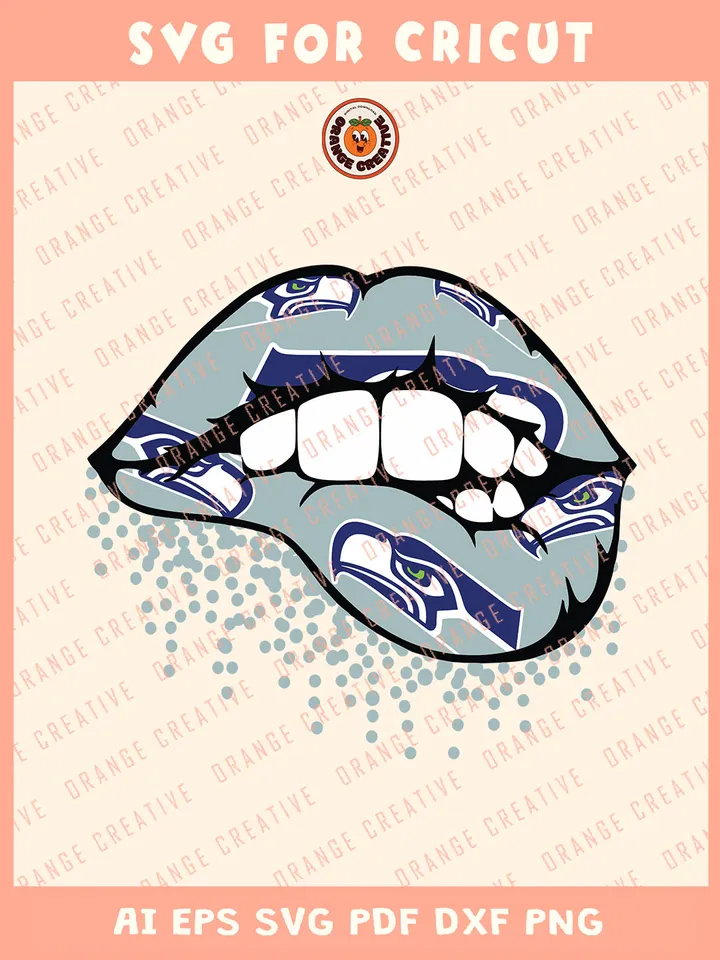 Seattle Seahawks Lips Svg, NFL Seattle Seahawks Team Svg, NFL Football SVG for cricut, Seahawks Team Gift For Fan, Svg Files for Cricut, Png, Dxf, Digital Download