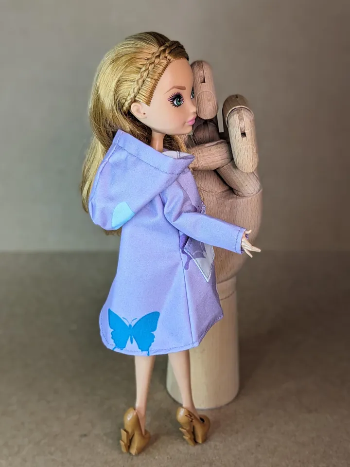 Handmade purple raincoat for 10.5-inch female dolls (MH, EAH)