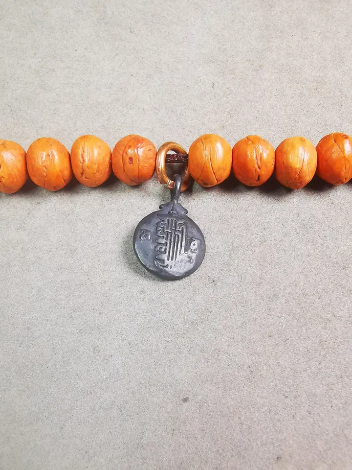 Gandhanra Handmade Tibetan Mala Pendant,Small Calendar Melong Amulet for Prayer Beads,Bag Hanging,0.7&quot; × 0.47&quot;