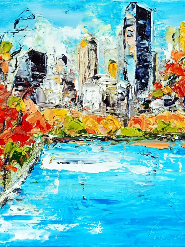 Central Park Oil Painting On Canvas New York City Park Canvas Original Art NYC Wall Art Cityscape Wall Art Gifts by ArtProkopaloSv