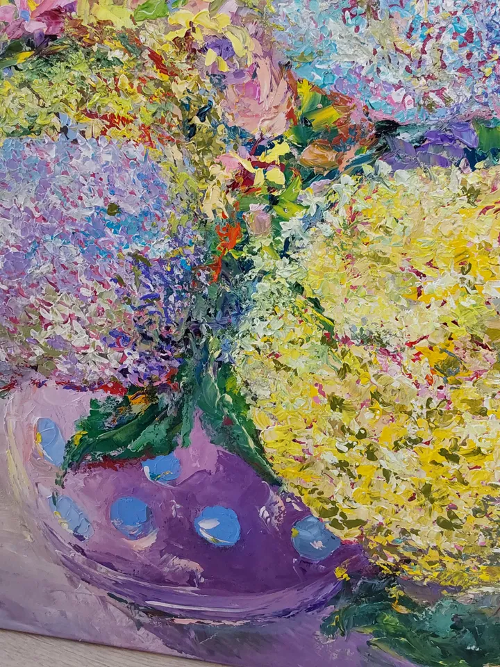 "Waltz of the Hydrangeas". Oil. Canvas on a stretcher. 80x80cm (32x32inch)