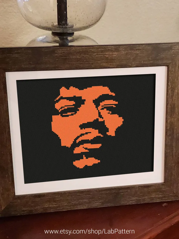 Jimi Hendrix Cross stitch pattern | Embroidery Pattern | Instant Download | Embroidery Designs