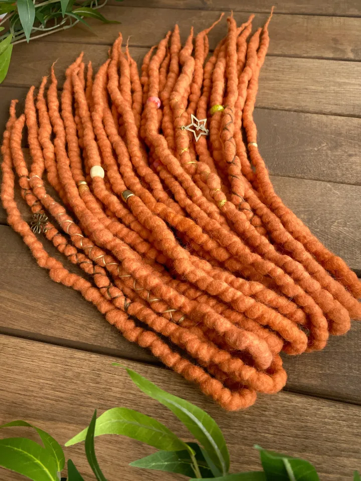 Ginger Wool De dreadlocks ready to ship