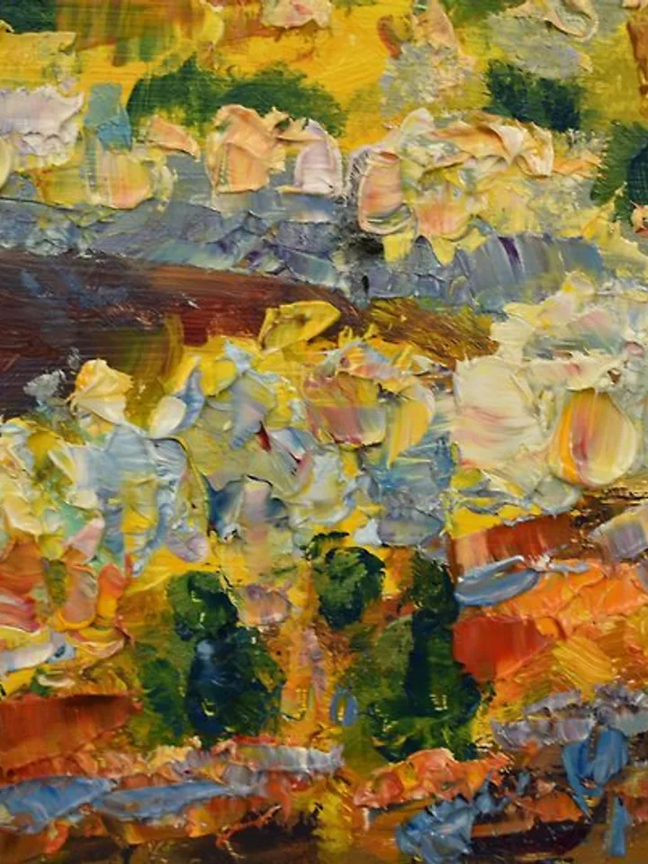 Mountains Painting Landscape Original Art America Artwork Oil Rockies Impasto hardboard