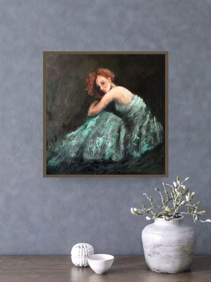 Woman Original Painting Girl Oil Painting Female Wall Art Figure Painting