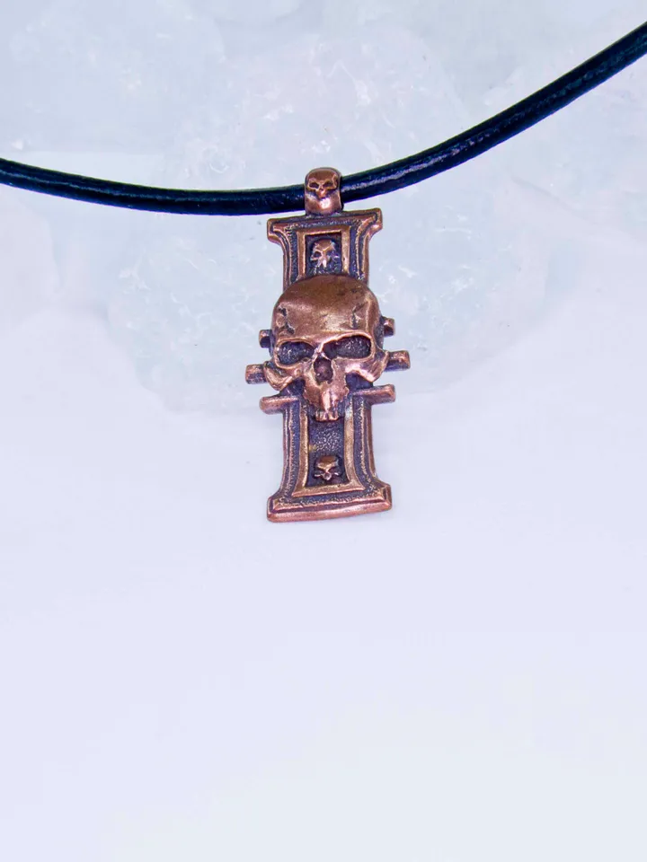 Pure Copper Inquisition Insignia Pendant with Skull