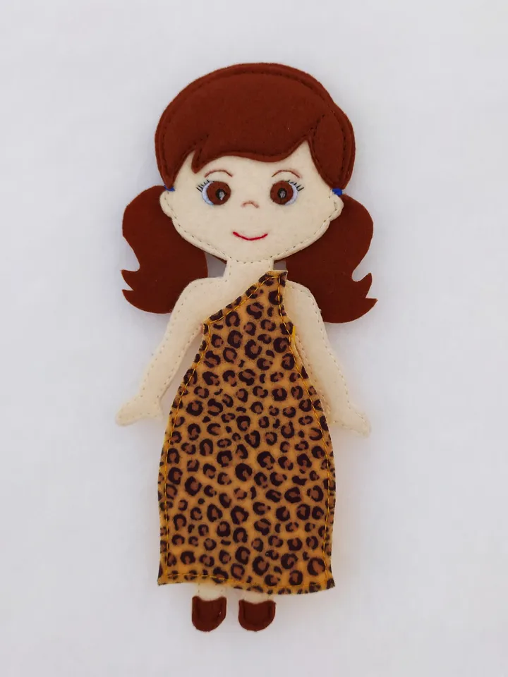 Felt doll pattern and 8 sets of clothes, Felt dress up doll pattern, Felt Pattern pdf for girl