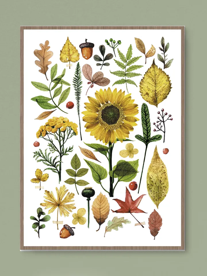 Watercolor print AUTUMN HERBARIUM (DIGITAL)