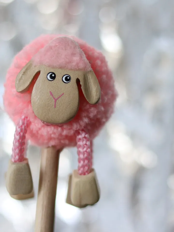 Personalised pencil topper funny gift for kids party bags fillers cute Lamb favours farmer gift