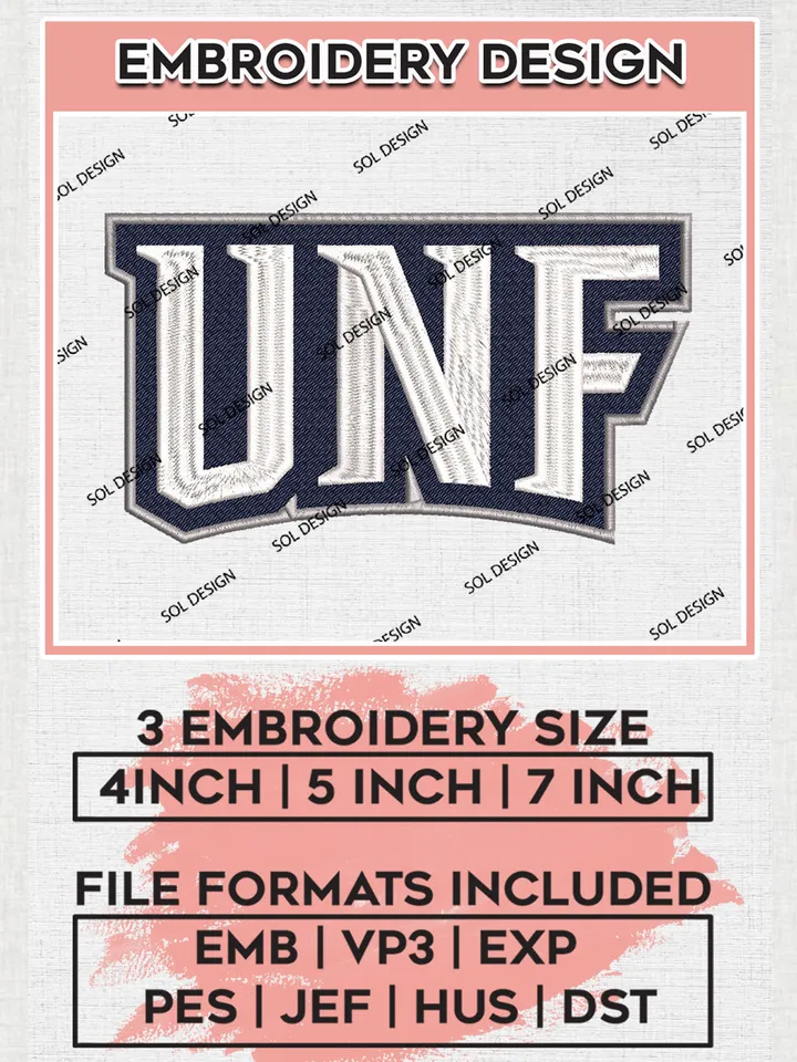 UNF Ospreys College Football Team Logo embroidery designs, NCAA North Florida Ospreys Logo Machine embroidery files, NCAA Team Logo embroidery designs, NCAA Game Day Machine embroidery designs, Digital Download