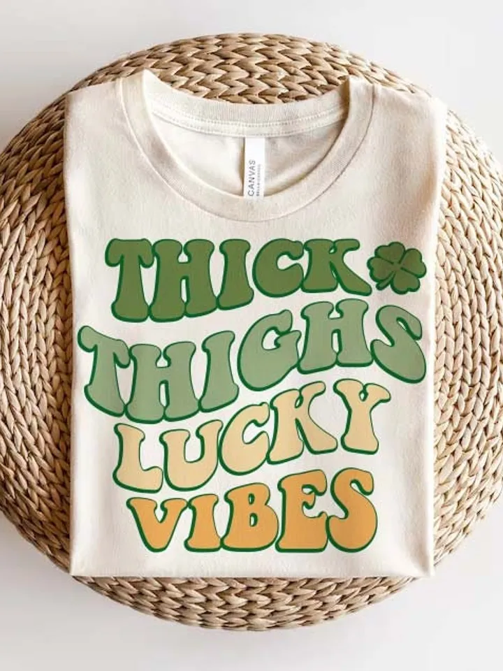 thick thighs lucky vibes svg / lucky svg / lucky retro svg / St. Patrick's day svg / Happy St. Patricks day / digital download
