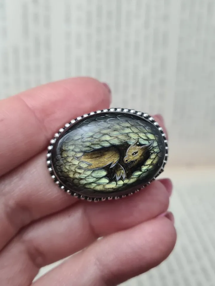 Dragon ring Labrodarite ring
