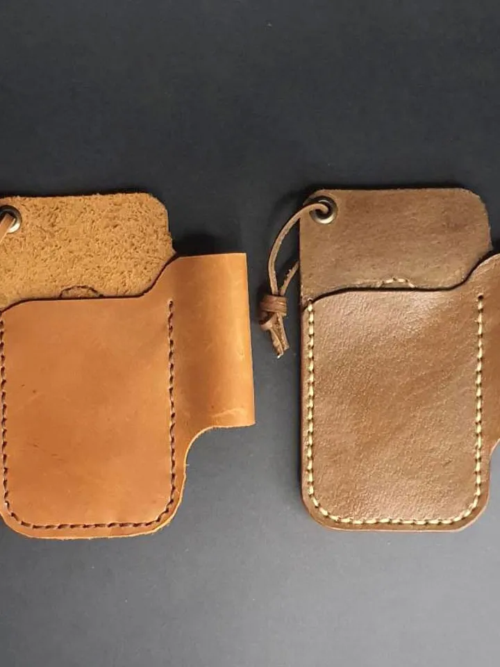 Folding Knife Leather Sheath for Flashlight, EDC pocket organizer for everyday carry, Handmade leather belt sheath