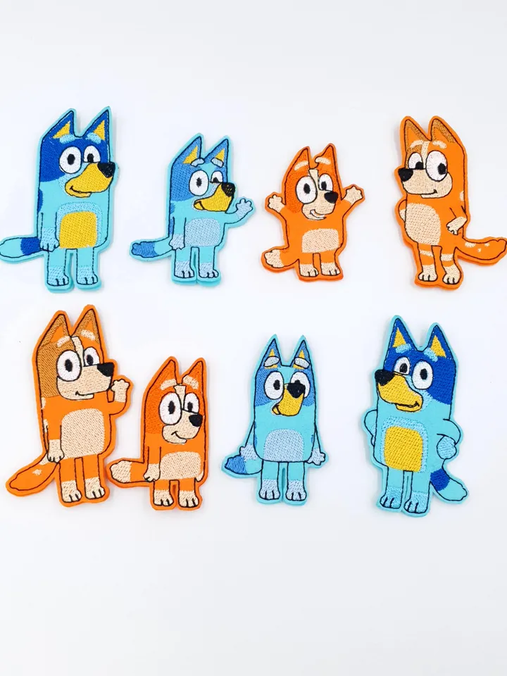 ITH Blue Heeler Dog Family Finger Puppet Embroidery Design Set, Aussie Cartoon Toy Pattern, 4x4 5x7 Hoop File