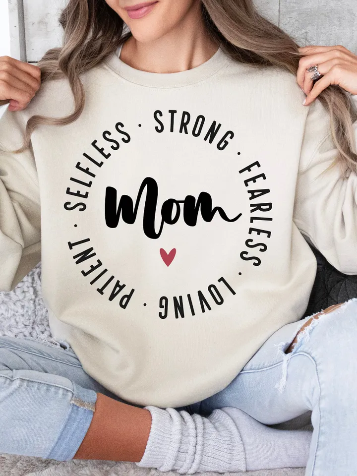 Mom Life SVG, Mom Strong,Selfless, Fearless, Worthy, Loving Svg, Funny Mom Svg File for Cricut, Girl Mama Png, Boy Mom Shirt, Silhouette