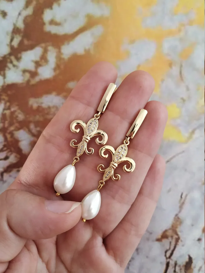 Swarovski Crystal Pearl Wedding Earrings Vintage style Bridal Earrings Gatsby Bridal Jewellery Art Deco Earrings Swarovski Bridal Earrings