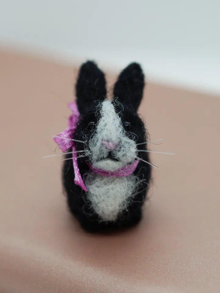 Miffy the rabbit, miniature needle felted bunny, gift for her, tiny rabbit, ships from the US