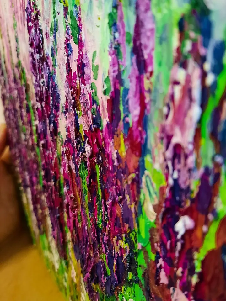 Wildflower painting Original acrylic painting Heather painting Abstract painting