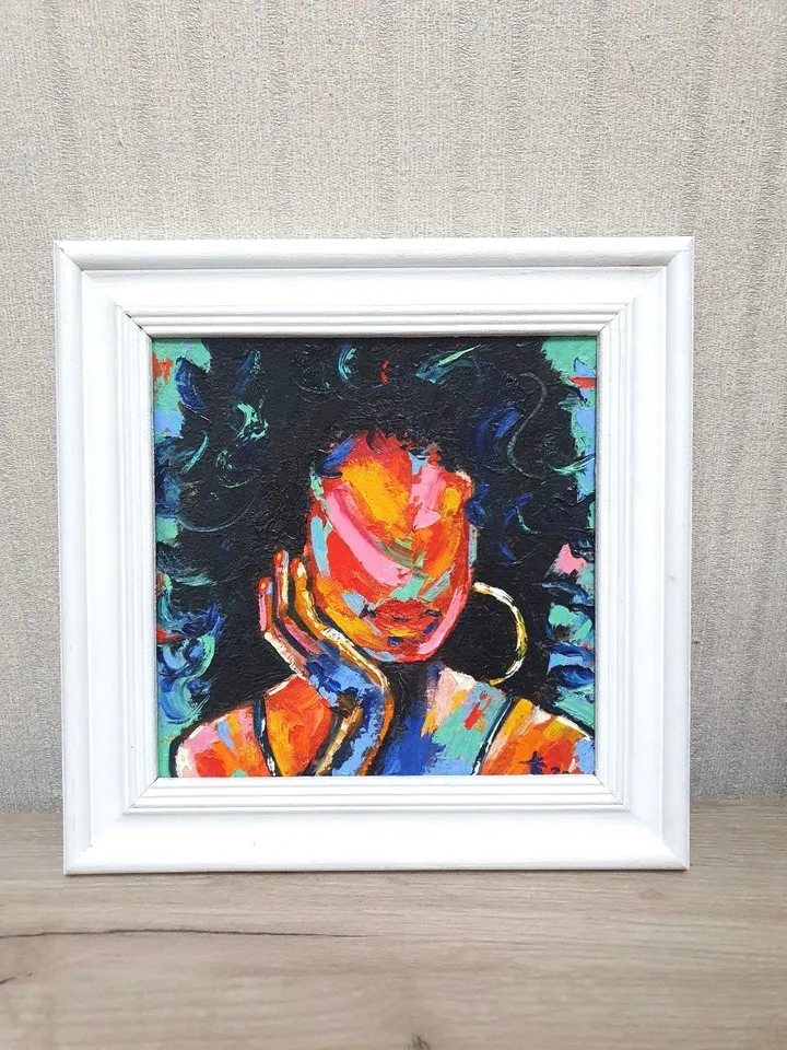 Faceless woman portrait in Color