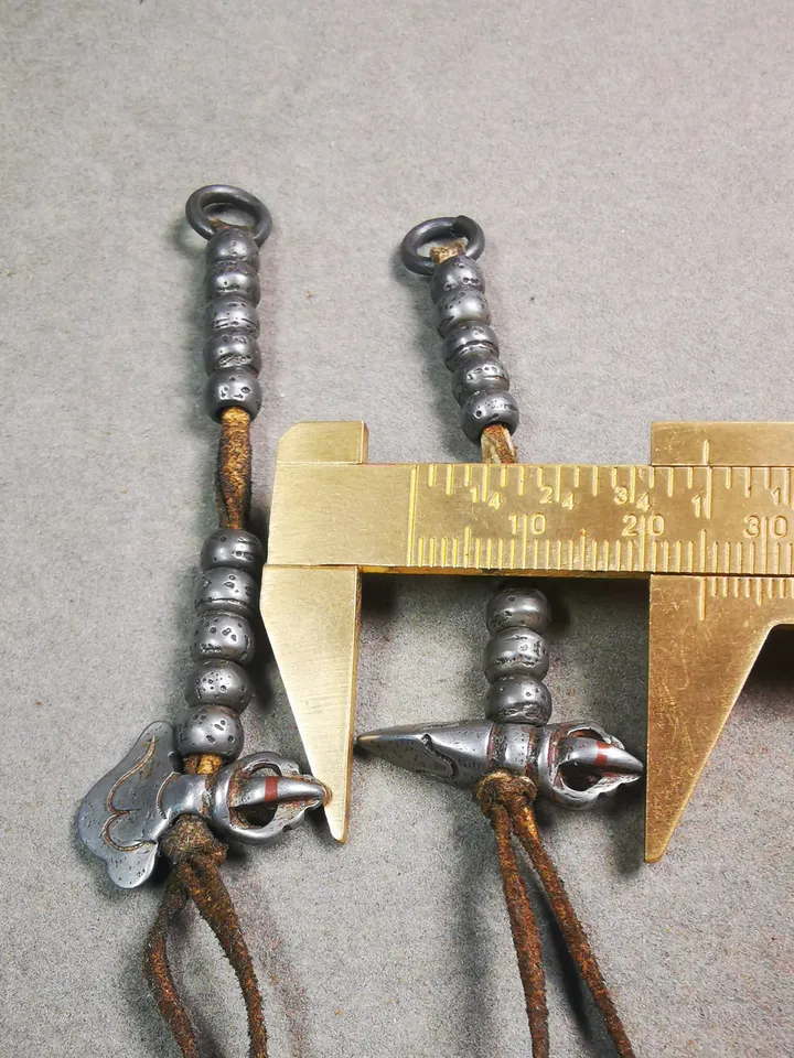 Gandhanra Handmade Tibetan Buddhist Mala Counters,Prayer Bead Counters,with Kartika and Kila Pendant,Made of  Cold Iron