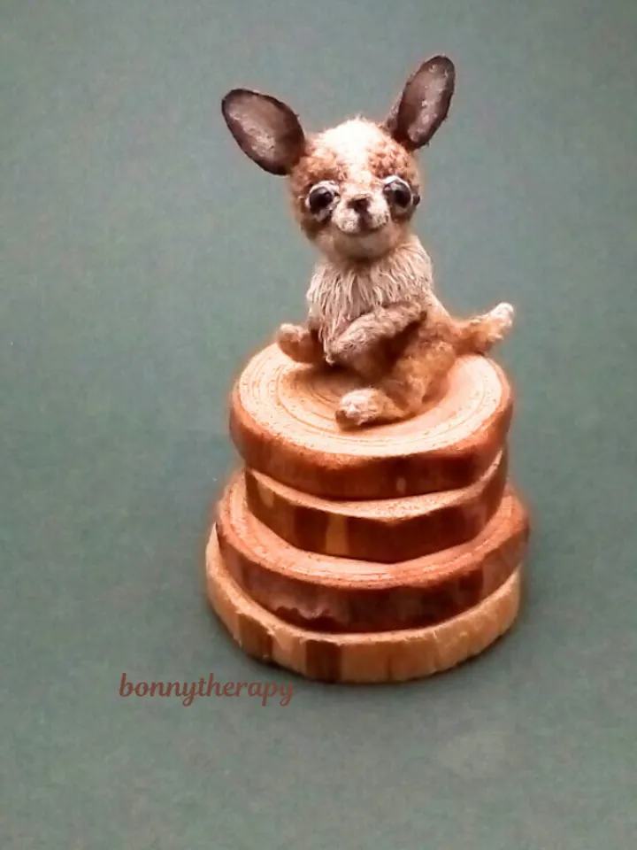 Miniature stuffed dog 1.18 inch, tiny chihuahua