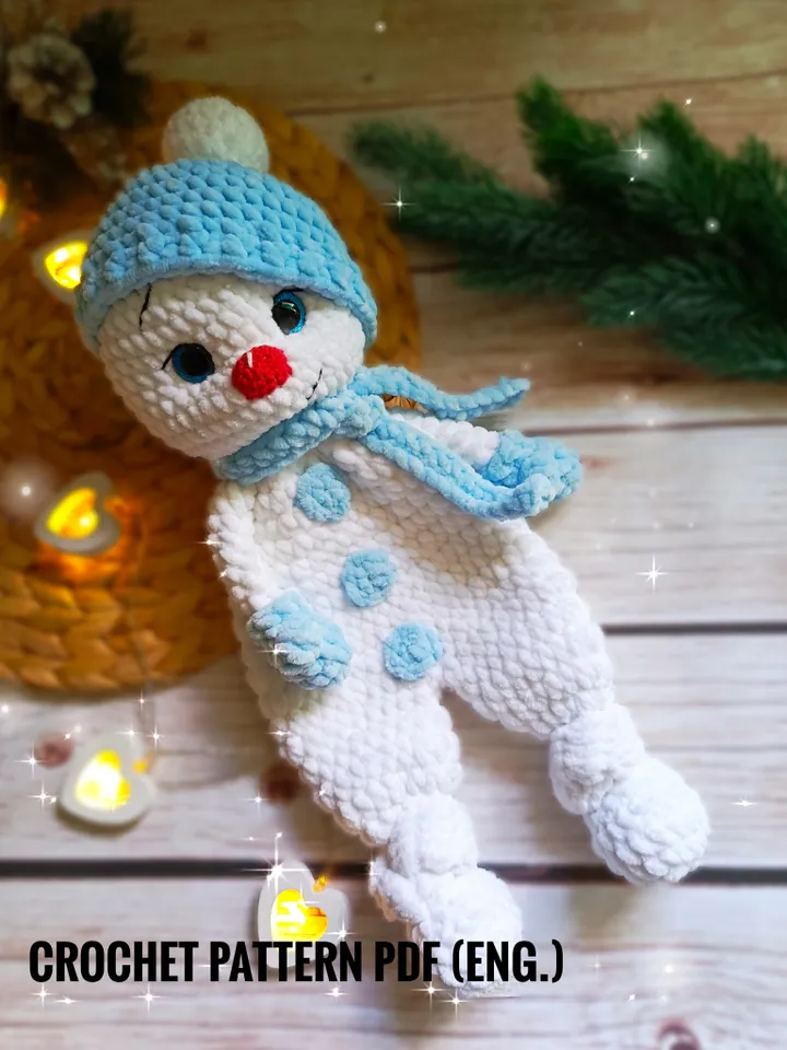 Snowman Crochet Pattern , Snowman Snuggler Amigurumi Pattern , Crochet Lovey Snowman , Comforter Snowman Crochet Pattern , Easy Crochet