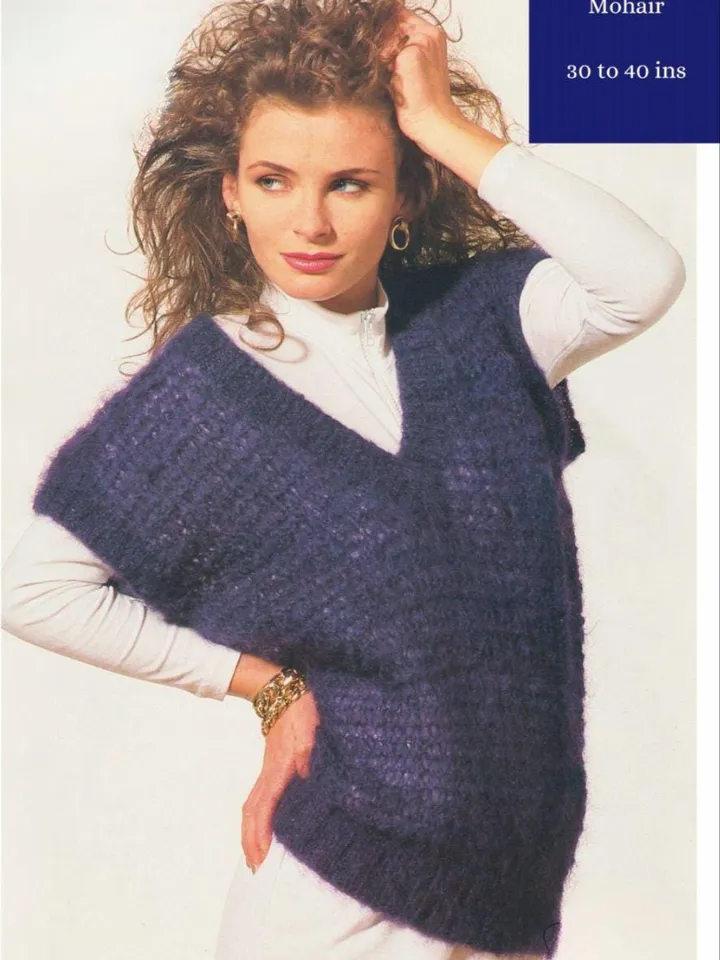 Waistcoat vest knitting pattern mohair waistcoat sleeveless cardigan pdf instant download