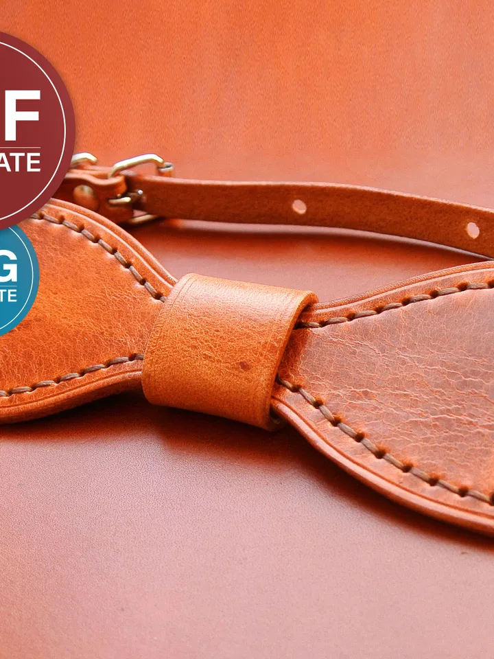 Leather Bowtie PDF Pattern: Handmade Bowtie SVG Template