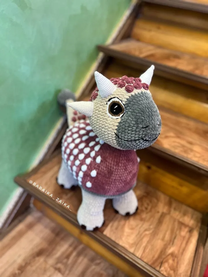 PDF Crochet Ankylosaurus Pattern, Plush Dinosaur Amigurumi, Baby Dino Crochet Pattern, Cute Dinosaur Toy, Crochet Animal Pattern