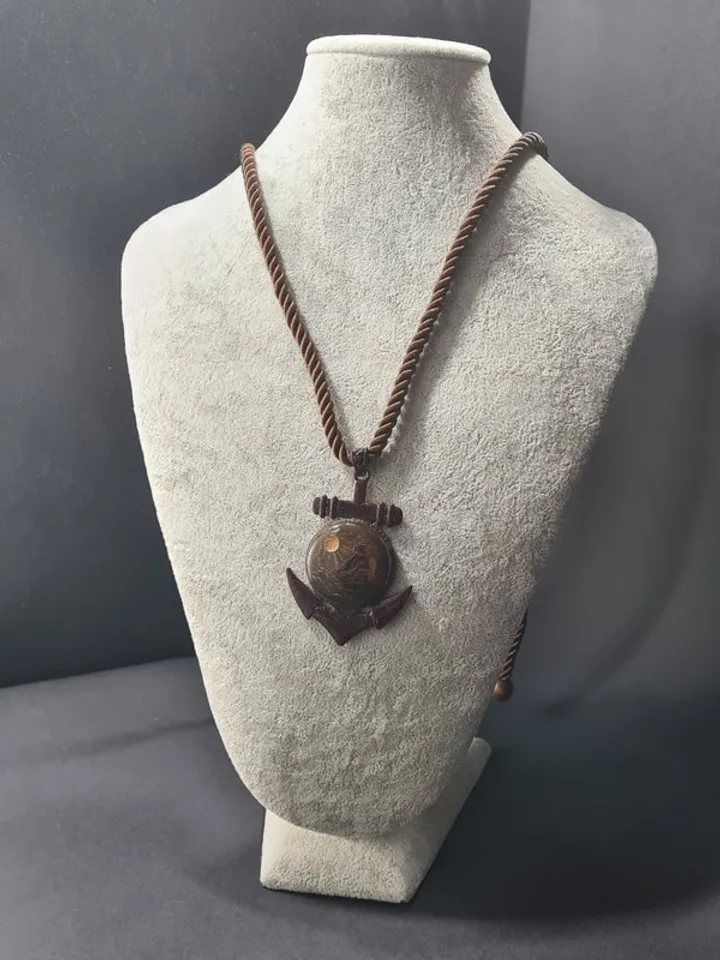 The ship and the moon Labradorite gemstone pendant Miniature painting Necklace