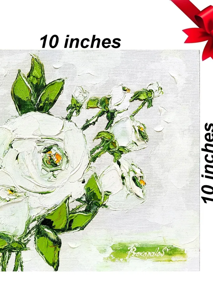Roses Painting Floral Original Art Impasto Oil Painting Flowers Rose Artwork by ArtProkopaloSv